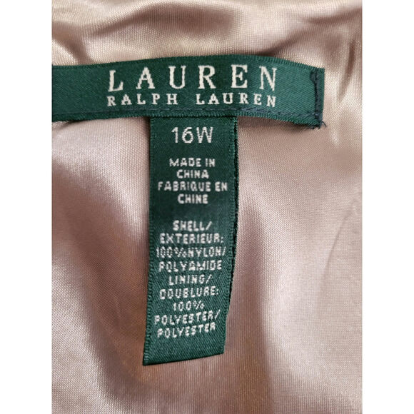 Vintage Lauren Ralph Lauren Champagne Miniature Sequin Zip Skirt NWT 16W - Picture 4 of 5